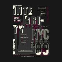 intégrité caractères graphique typographie, vecteur t chemise conception, illustration, bien pour décontractée actif
