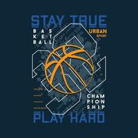 basketball symbole sport Université athlétique typographie, T-shirt graphique, vecteurs vecteur