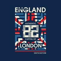 Angleterre avec abstrait drapeau graphique conception, typographie vecteur illustration, moderne style, pour impression t chemise