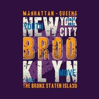 Brooklyn Nouveau york graphique mode style, t chemise conception, typographie vecteur, illustration vecteur