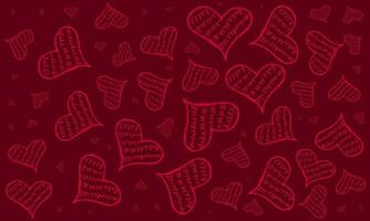 fond de bonne saint valentin. fond avec des coeurs de doodle pour la saint valentin. illustration vectorielle. vecteur