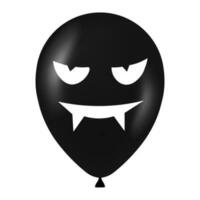 Halloween noir ballon illustration avec effrayant et marrant visage vecteur