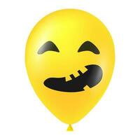 Halloween Jaune ballon illustration avec effrayant et marrant visage vecteur