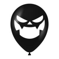 Halloween noir ballon illustration avec effrayant et marrant visage vecteur