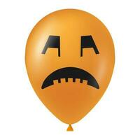 Halloween Orange ballon illustration avec effrayant et marrant visage vecteur