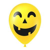 Halloween Jaune ballon illustration avec effrayant et marrant visage vecteur