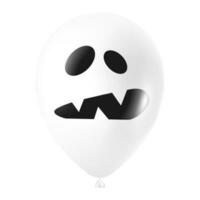 Halloween blanc ballon illustration avec effrayant et marrant visage vecteur