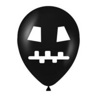 Halloween noir ballon illustration avec effrayant et marrant visage vecteur