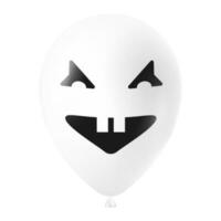 Halloween blanc ballon illustration avec effrayant et marrant visage vecteur