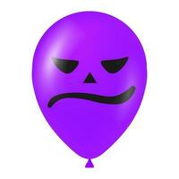 Halloween violet ballon illustration avec effrayant et marrant visage vecteur