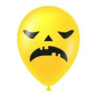 Halloween Jaune ballon illustration avec effrayant et marrant visage vecteur