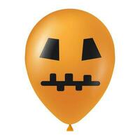 Halloween Orange ballon illustration avec effrayant et marrant visage vecteur