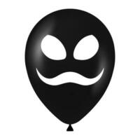 Halloween noir ballon illustration avec effrayant et marrant visage vecteur