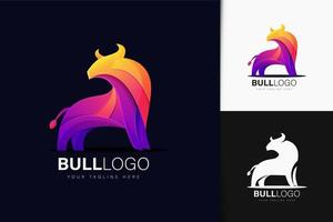 création de logo de taureau dégradé coloré vecteur