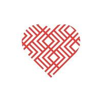 modèle l'amour géométrique cœur logo conception modèle, nœud cœur l'amour interminable vecteur sur blanc Contexte