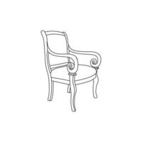 chaise antique élégant ligne logo conception vecteur illustration, logo conception modèle pour votre affaires