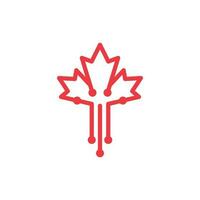 moderne Canada érable feuille technologie logo conception, érable feuille technologie icône, logo modèle vecteur illustration conception