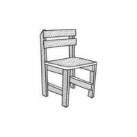 Facile en bois chaise vecteur illustration, graphique élément illustration modèle conception.