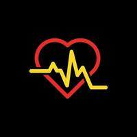l'amour médical plus icône logo, impulsion logo icône. vecteur isolé conception modèle
