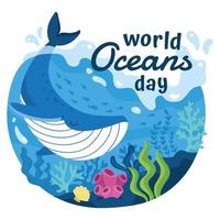 campagne de la journée mondiale des océans vecteur