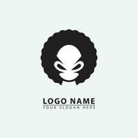 élégant extraterrestre crépu cheveux logo icône. vecteur