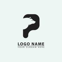 élégant lettre p ours logo icône. vecteur