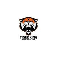 tigre en colère logo jeu esport conception vecteur