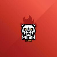 flamme Panda logo esport conception mascotte vecteur