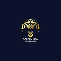 Lion tête avec luxe logo conception pente vecteur