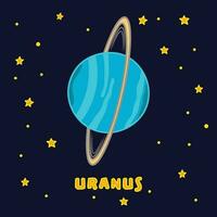 vecteur illustration Couleur les enfants Uranus icône plat conception illustration