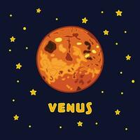 vecteur illustration Couleur les enfants Vénus avec étoiles icône plat conception illustration