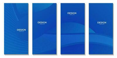 ensemble de brochures abstrait bleu pente Contexte avec vagues pour affaires vecteur