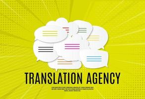 concept d & # 39; agence de traduction de langue avec bulle de dialogue