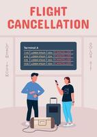 modèle de vecteur plat affiche annulation de vol