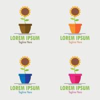 modèle de logos de tournesol vecteur