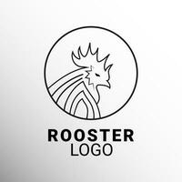 minimaliste coq logo avec ligne art style vecteur