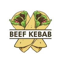 du boeuf kebab logo conception vecteur