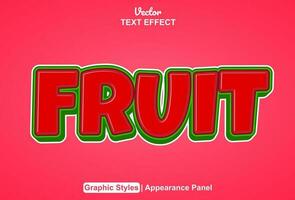 fruit texte effet avec rouge Couleur graphique style et modifiable. vecteur
