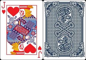 cartes à jouer exclusives au poker squelette vecteur