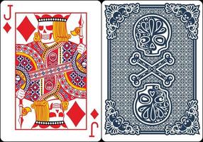 cartes à jouer exclusives au poker squelette vecteur