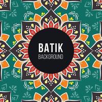 fond de batik indonésien vert foncé et marron vecteur