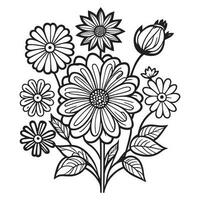 cette est ligne art fleur vecteur clipart, fleur vecteur silhouette, floral vecteur silhouette.