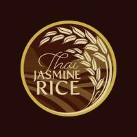 riz paddy premium produit naturel biologique bannière logo vector design