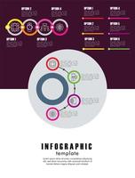 modèle infographique avec des statistiques sur fond blanc et violet vecteur