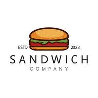 fait maison sandwich logo illustration.pour sandwich boutique, rapide nourriture, hamburger, chaud chien ,vecteur vecteur