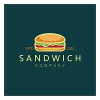 fait maison sandwich logo illustration.pour sandwich boutique, rapide nourriture, hamburger, chaud chien ,vecteur vecteur