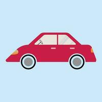 rouge voiture dans minimal plat vecteur illustration conception