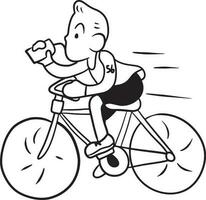 cyclisme dessin animé griffonnage kawaii anime coloration page mignonne illustration dessin agrafe art personnage chibi manga bande dessinée vecteur