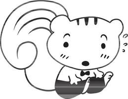 écureuil dessin animé griffonnage kawaii anime coloration page mignonne illustration dessin agrafe art personnage chibi manga bande dessinée vecteur