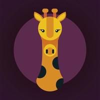 personnage de nature animale girafe sauvage vecteur